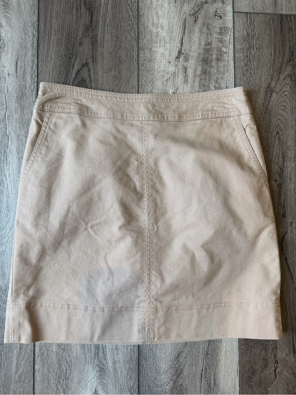 Talbots- Vintage Classic Preppy Cotton Blend Khaki Mini Skirt